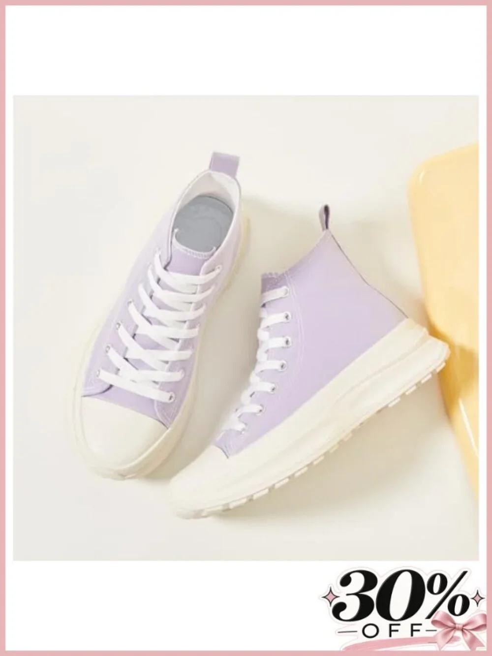 Womens High Top Platform Canvas Sneakers Casual Classic Lace-Up Shoes